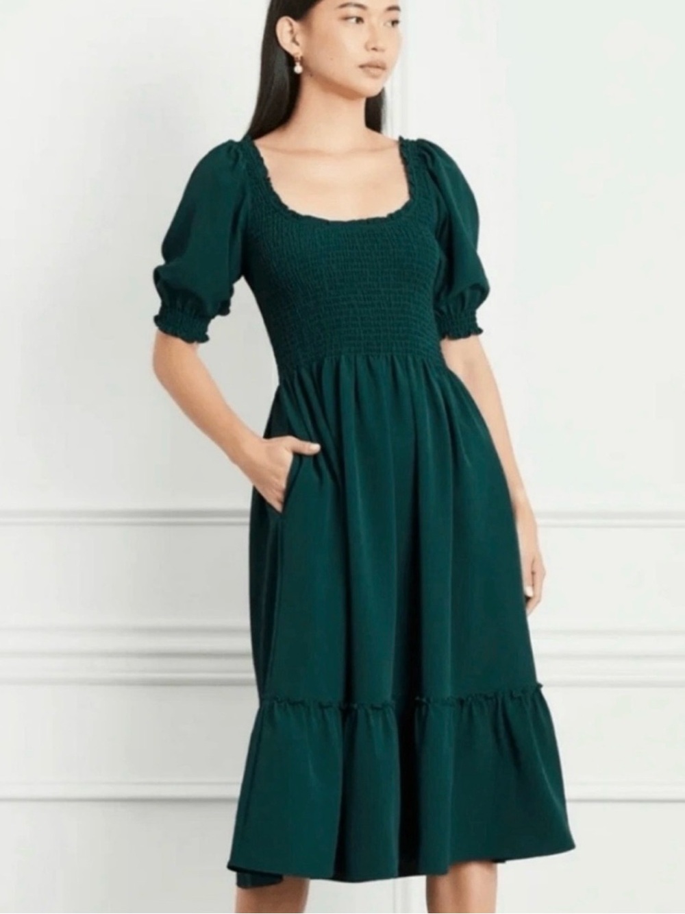Hill House Louisa Nap Dress in Deep Green